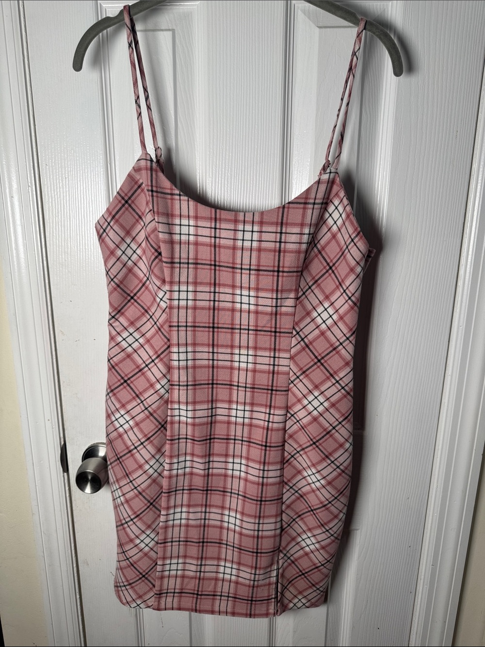 Forever 21 Pink Plaid Mini Dress with Spaghetti Straps